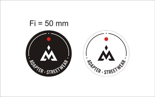 Bản thiết kế thẻ bài tròn đường kính 50 mm, 2 phối màu